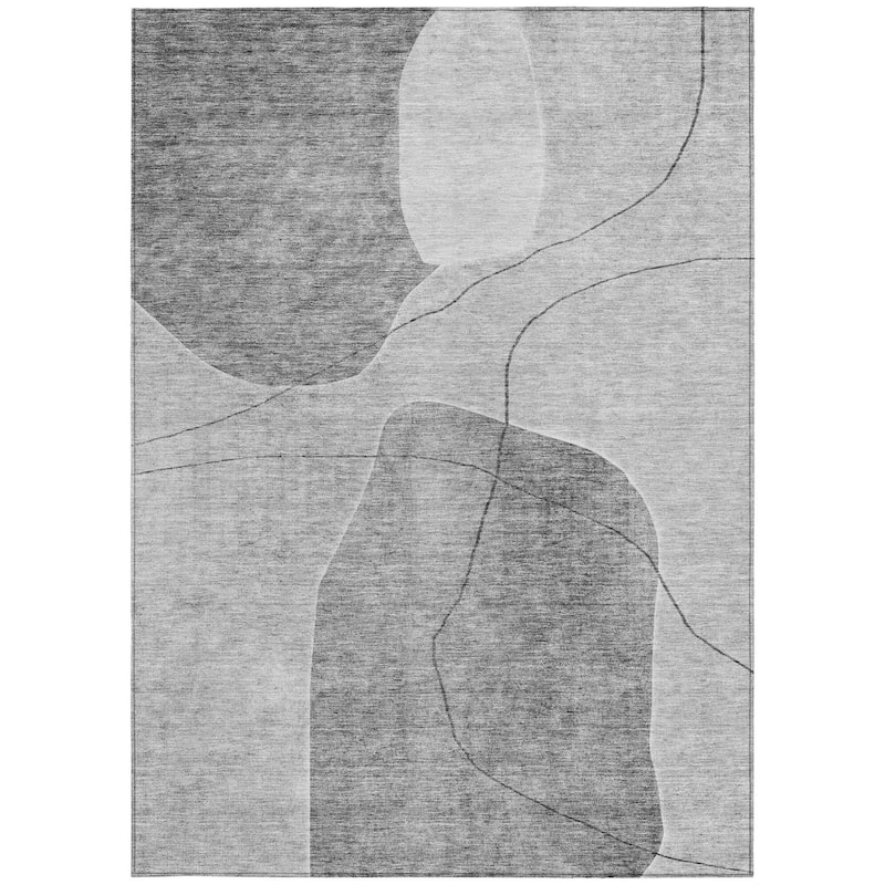 HomeRoots Abstract Transitional Rectangle Outdoor Rug
