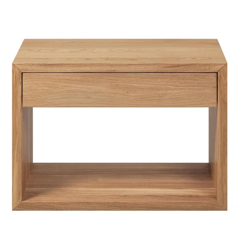 Nightstand set of 2 Floating Solid Oak Nightstand with a Drawer