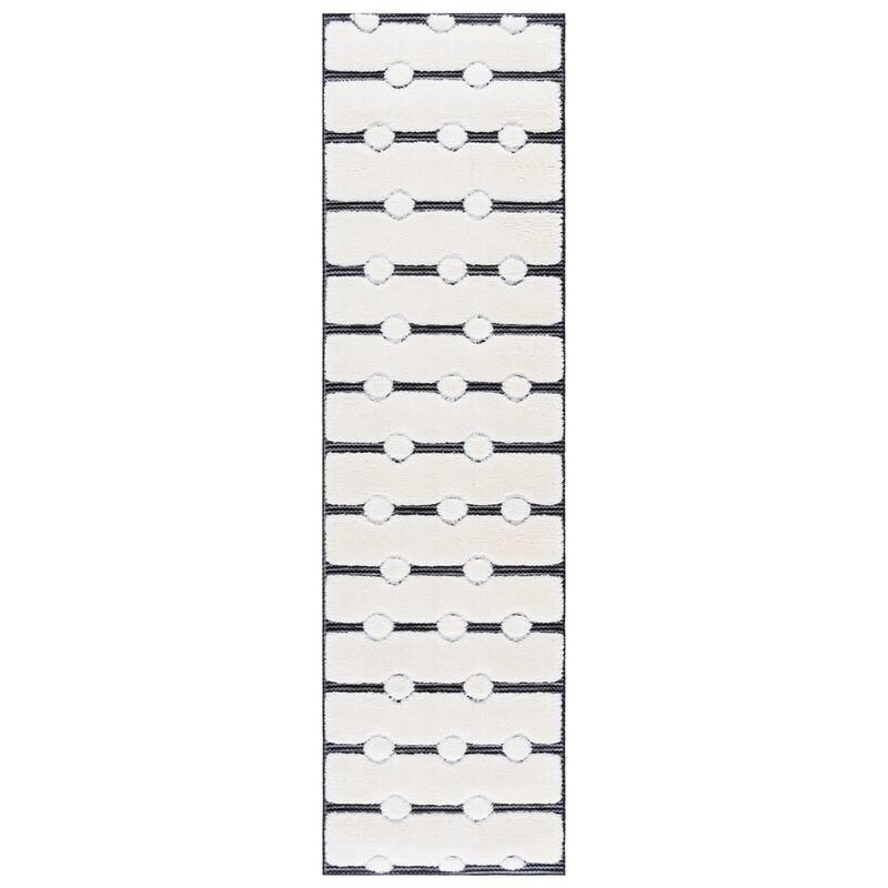 SAFAVIEH Celebrity Annetraud Modern Rug - 2'2" x 8' Runner - Ivory/Black