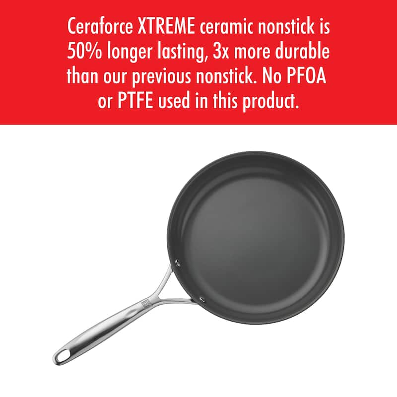ZWILLING Energy Plus 10-inch Stainless Steel Ceramic Nonstick Fry Pan with Lid - 2-pc
