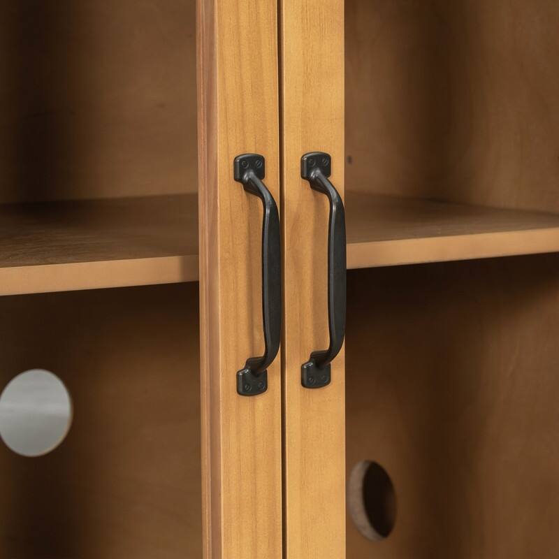 58" Sideboard with 4 Glass Doors for Living Room and Dining Room Organization