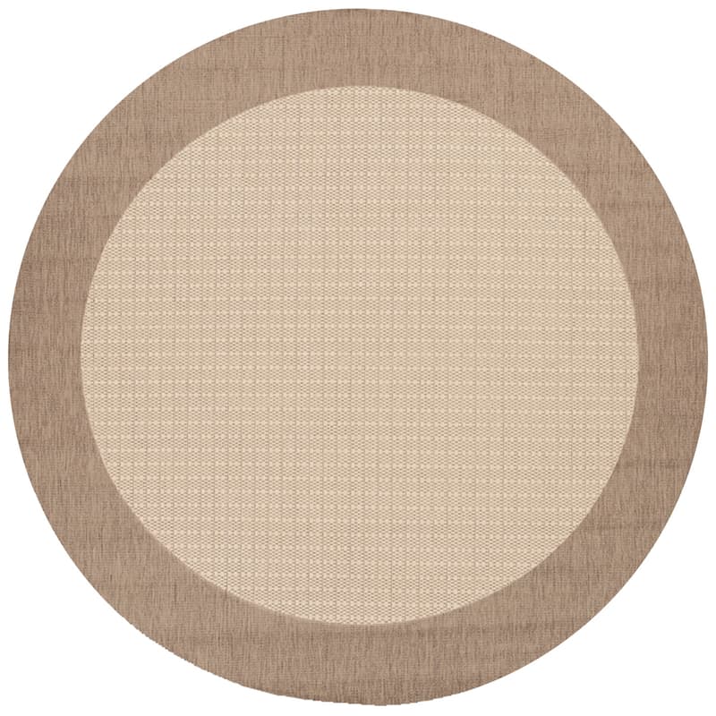 Dream Decor Rugs Pergola Quad Indoor Outdoor Area Rug - 7'6" Round - Light Brown/Beige