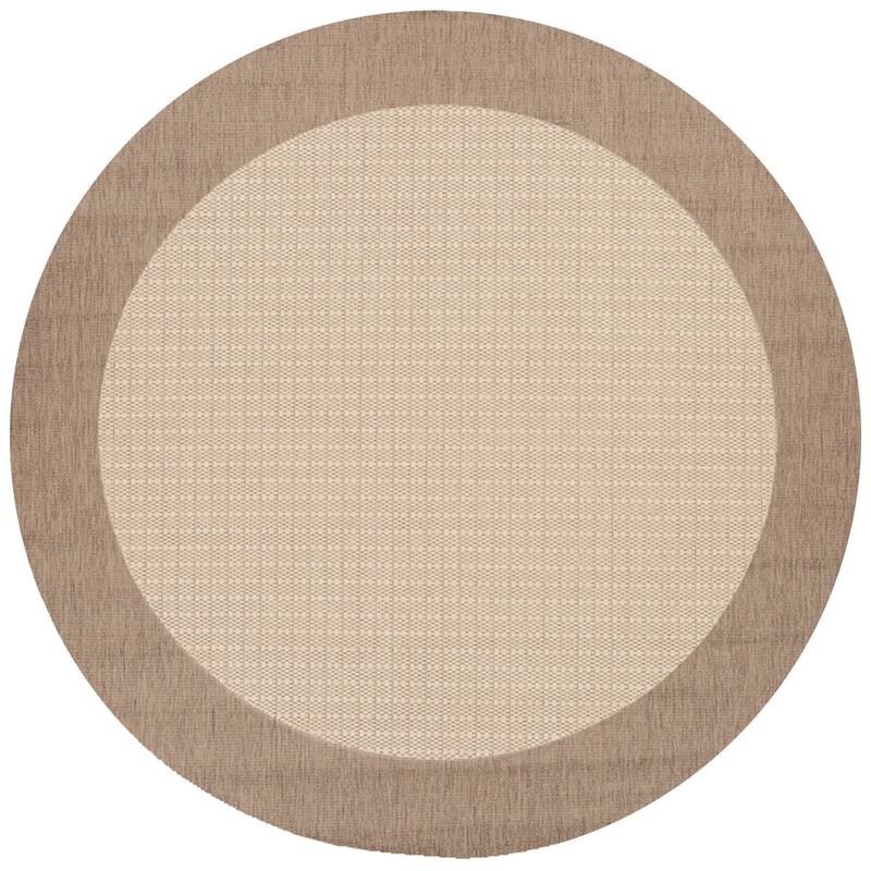 Pergola Quad Indoor/ Outdoor Area Rug - 7'6" Round - Light Brown/Beige