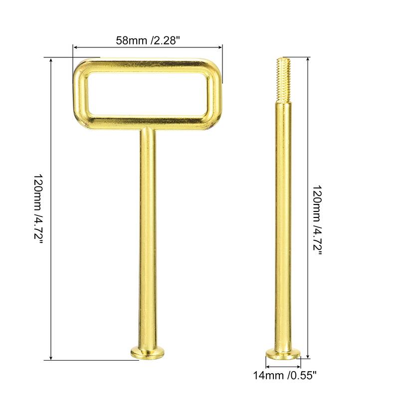 2 Set 3-Tier Cupcake Stand Hardware Fittings for Cake Stand, Square Gold - Gold