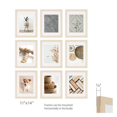 9 Piece Gallery Wall 8" x 10" Frame Set with Hanging Template
