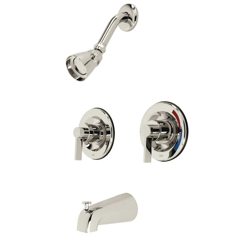 NuvoFusion Two-Handle Tub and Shower Faucet with Volume Control - Polished Nickel