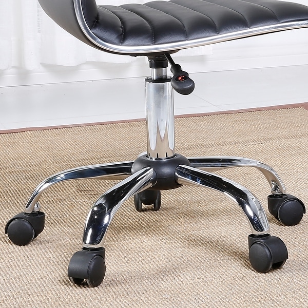 Belleze Desk Ribbed Adjustable Office Chair Armless Swivel Seat