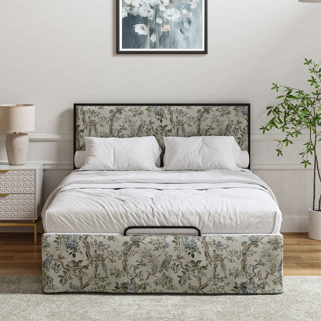Oliver Modern Washable Slipcover Bed Upholstered Metal by HULALA HOME