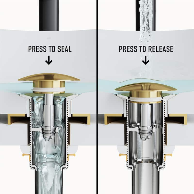 VIGO 1.75" W Vessel Bathroom Sink Pop-up Drain and Mounting Ring