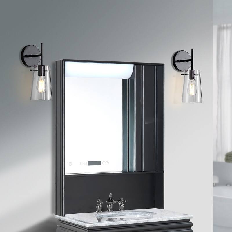 KAWOTI Modern Wall Sconce Set with Clear Shade(Set of 2)