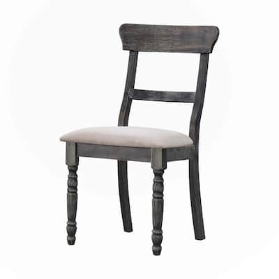 Linen Weathered Gray Finish Side Chair (Set of 2)