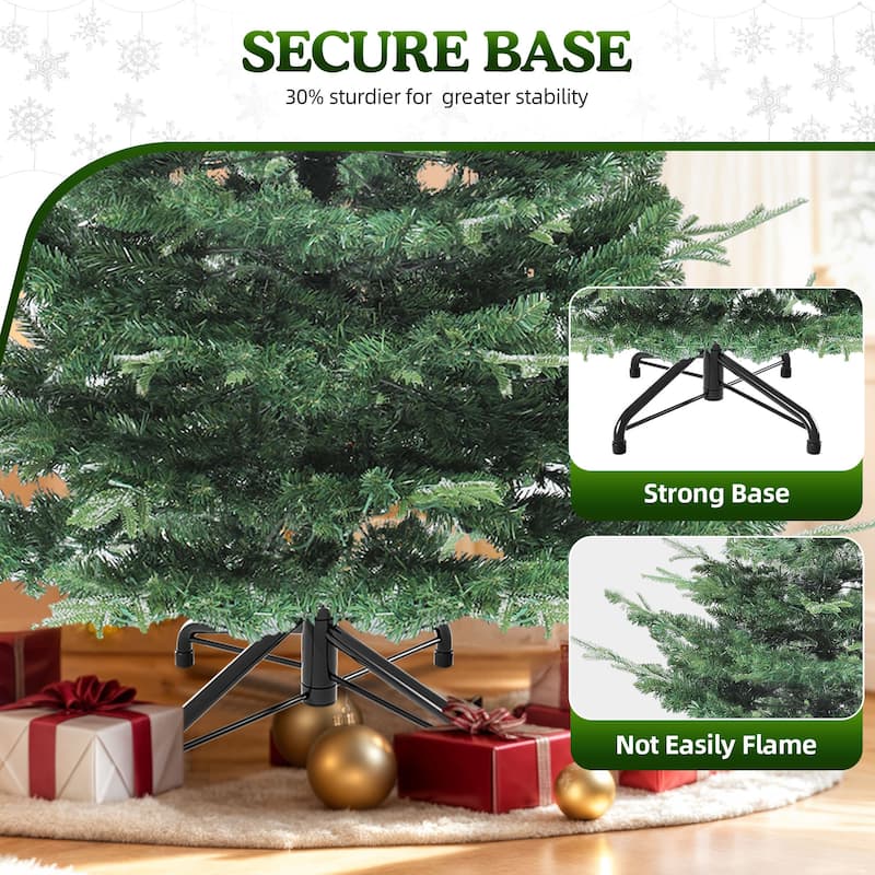 7.5ft & 6.5ft Pre-Lit Artificial Christmas Tree with Remote Control