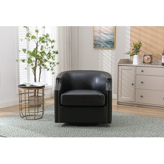 Swivel Chair Living Room Nailheads Accent Chairs, Black - Bed Bath ...