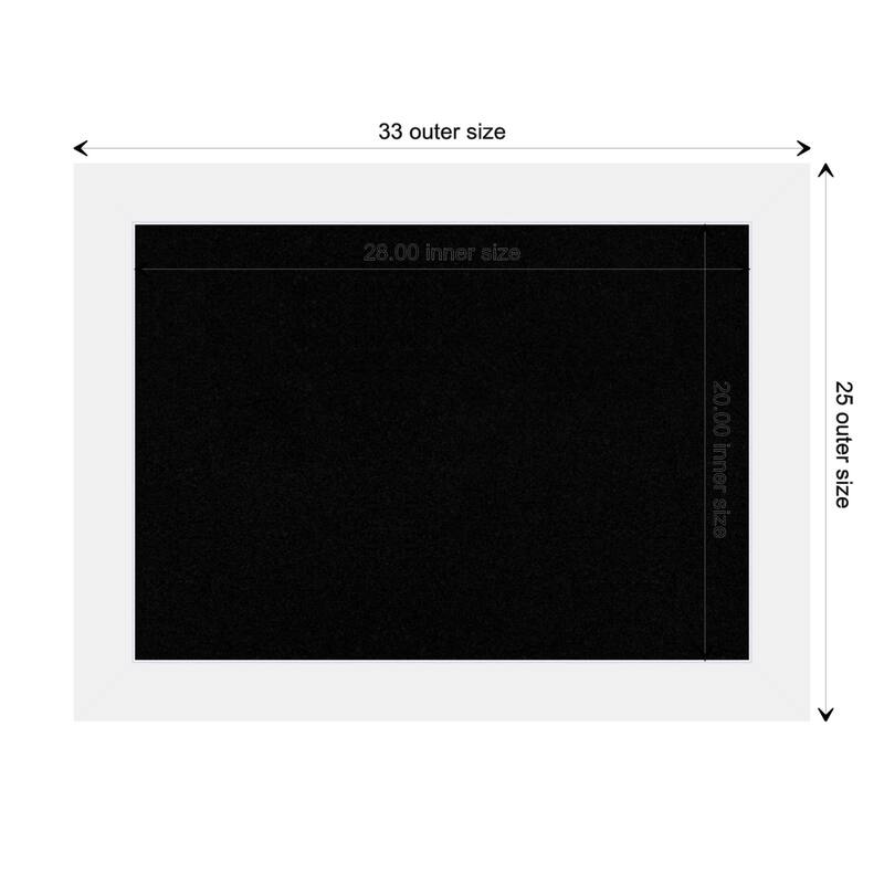 Corvino White Wood Framed Black Corkboard Bulletin Board - Board Size 28x20