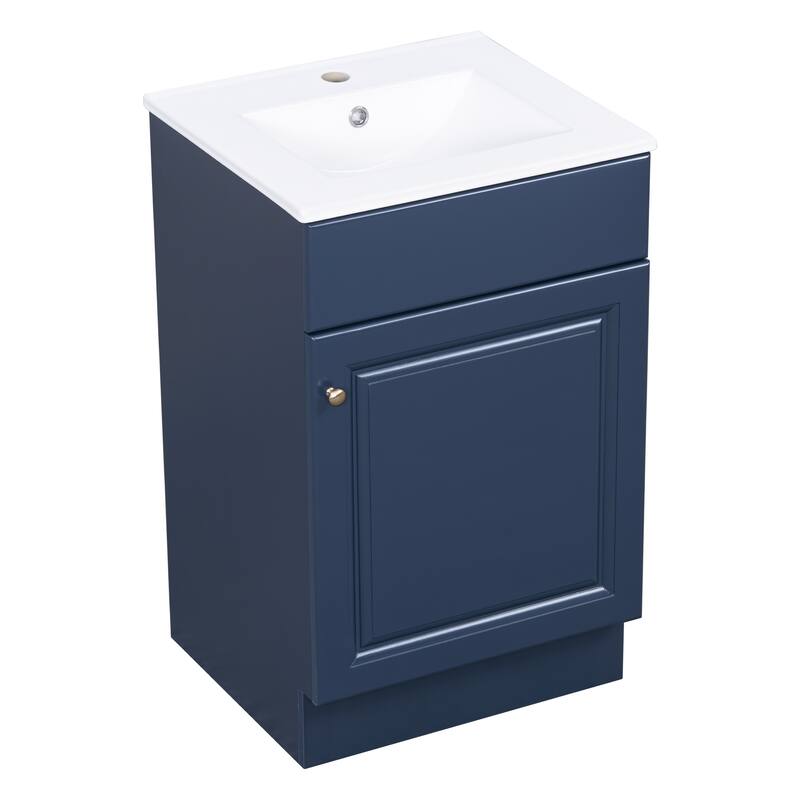 20" Bathroom Vanity with Sink, Vanity Cabinet with Door Shelf and Adjustable Shelf