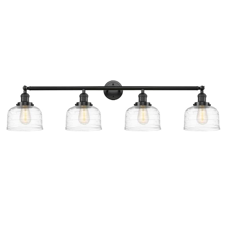 Innovations Lighting 215-10-44 Bell Vanity Bell 4 Light 44" Wide - Oil Rubbed Bronze / Clear Deco Swirl