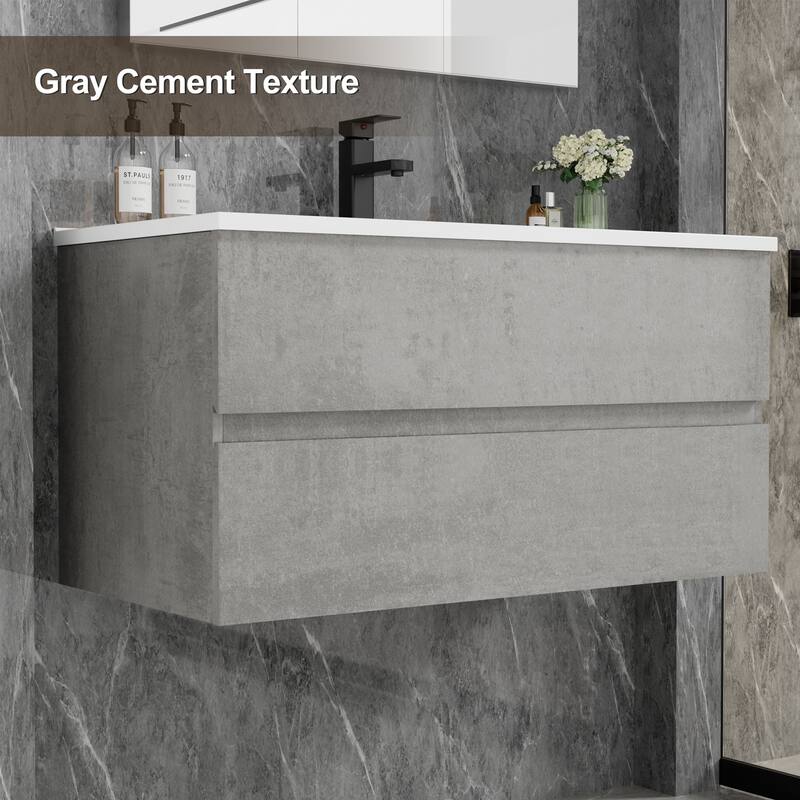 Wall Mounted Bathroom Vanity Sink Combo Cabinet Vanity Set