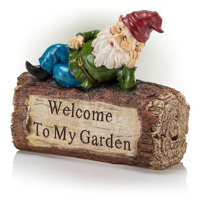 Gnome Folding Hands Looking Up Garden Statue