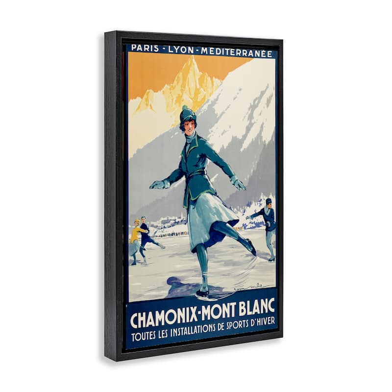 Stupell Vintage Ice Skating Advertisement Framed Floater Canvas Wall Art Design By Marcus Jules