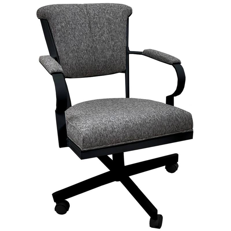 Miami Swivel Metal Caster Chair on Reading Base - 18" High Seat - Majave Grey - Black