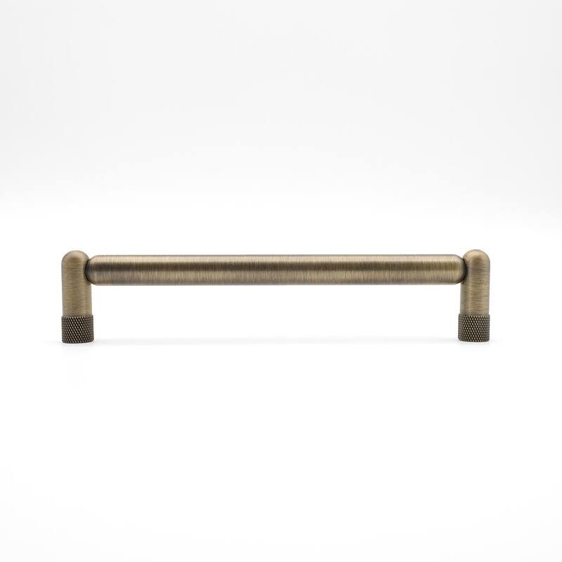 Hapny Home K572 Knurled 6" Center to Center Modern Industrial Luxury - Aged Brass