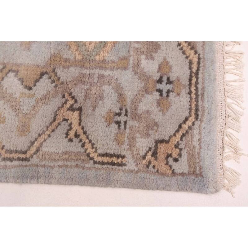 ECARPETGALLERY Hand-knotted Royal Oushak Light Blue Wool Rug - 3'1 x 20'3