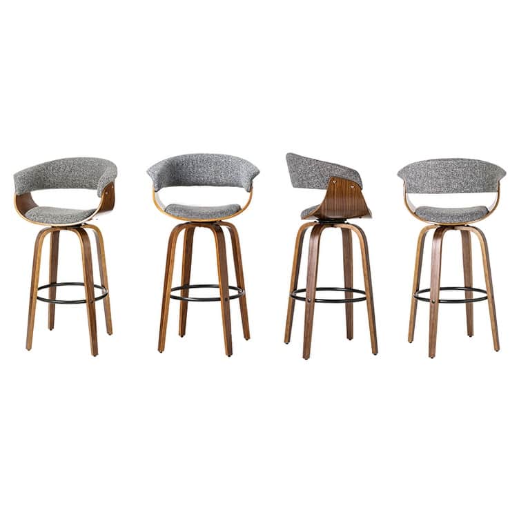 Glitzhome Set of 2 or 4 Modern Counter & Bar Height Wooden Swivel Bar Stools
