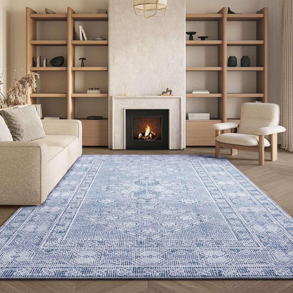 SAFAVIEH Tucson Machine Washable Slip Resistant Lotta Traditional Rug