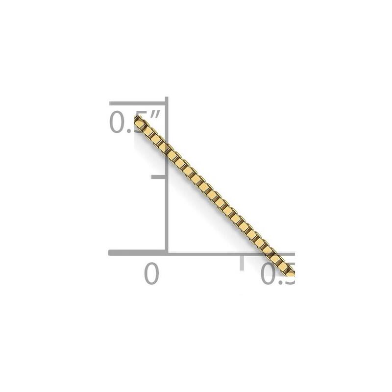 Curata 10k Yellow Gold 0.8mm Box Chain Necklace for Women Options: 16 18 20 24