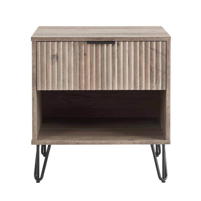 Manhattan Comfort Dumbo Mid Century Nightstand with 1 Drawer