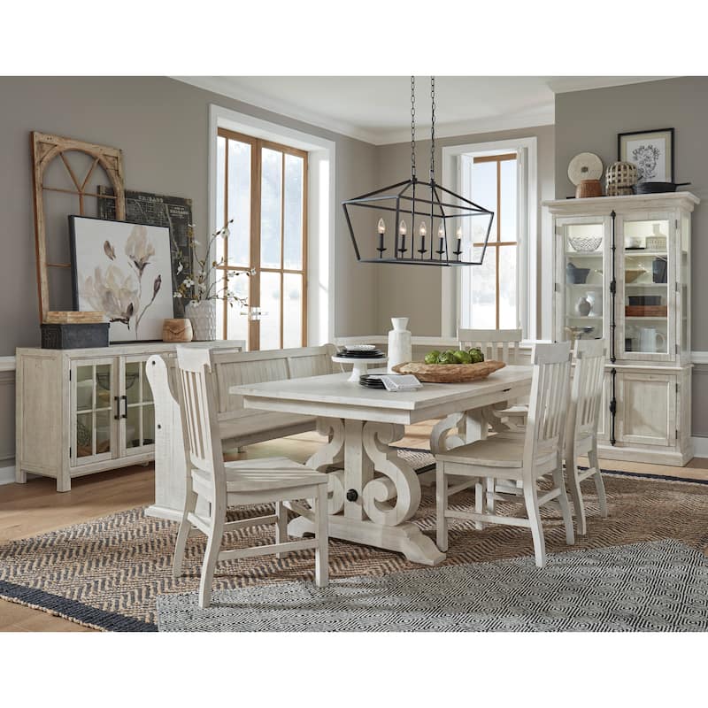 Magnussen Home Bronwyn Alabaster And Toasted Nutmeg Buffet Curio - 66''W x 19''D x 34.5''H