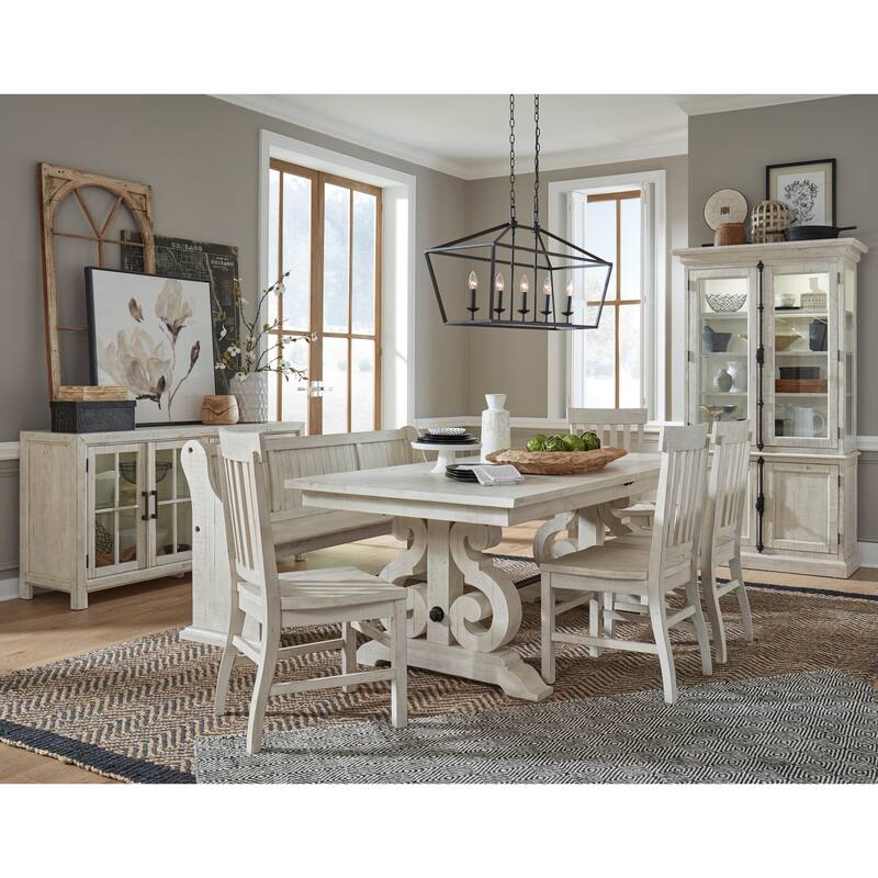 Magnussen Home Bronwyn Alabaster And Toasted Nutmeg Extendable Rectangular Dining Table - 40''W x 80''D x 30''H