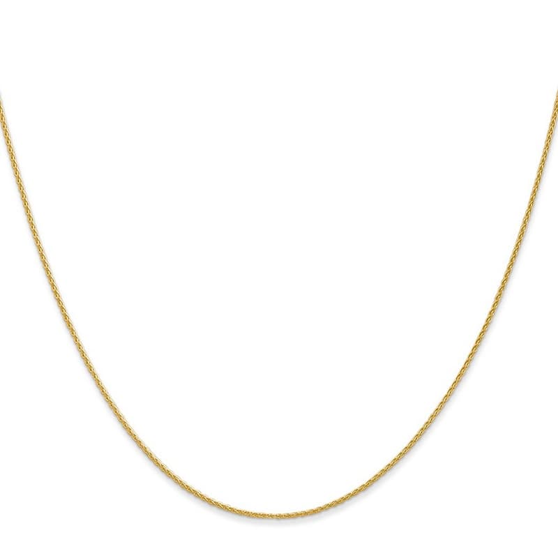 Curata 14k Yellow Gold Solid 1.0mm Round Wheat Chain Necklace Options: 16 18 20 22 24 30