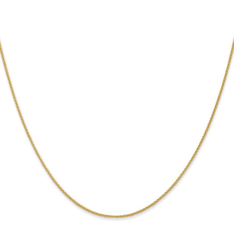 Curata 14k Yellow Gold Solid Lobster Claw Closure 1.0mm Round Wheat Chain Bracelet