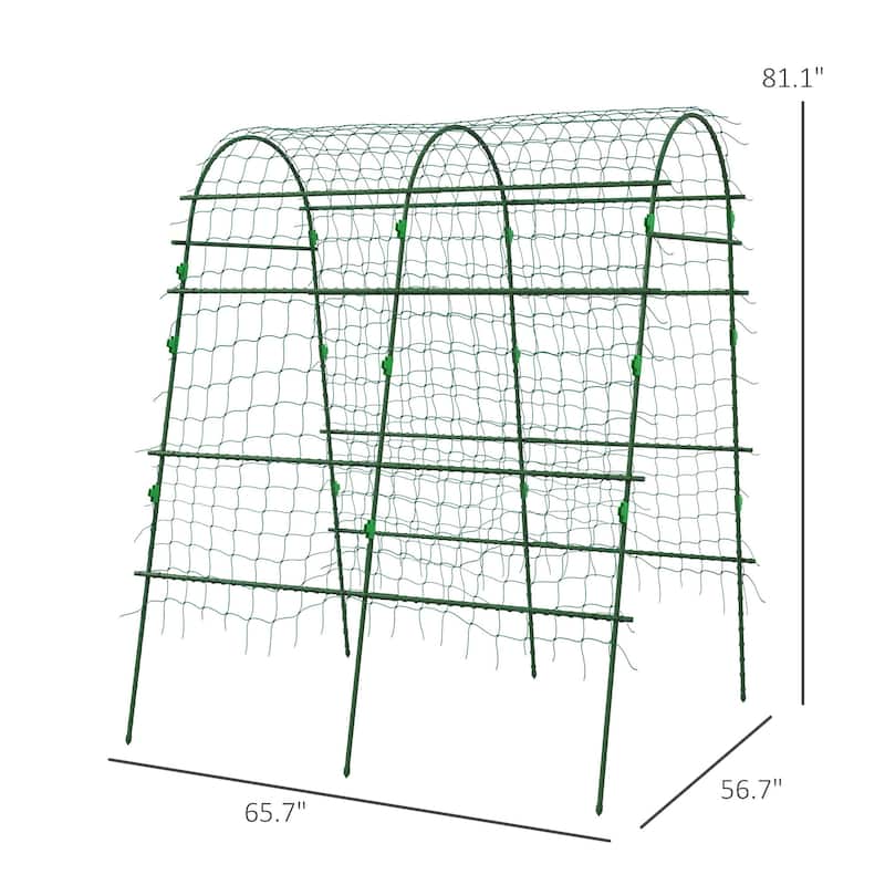 Outsunny Cucumber Trellis, 6.8' Tall Arch Trellis for Climbing Plants Outdoor, A-Frame