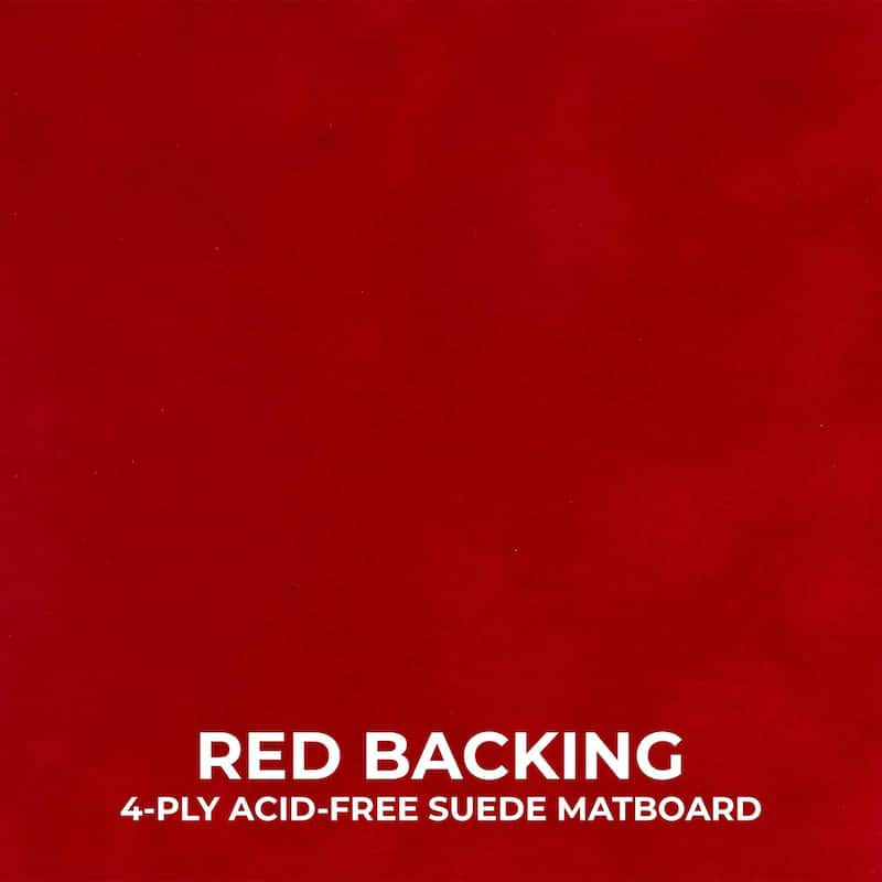 13x13 Shadow Box Frame Textured Black Wood Includes a Red Real Suede Texture Acid-Free Backing Board