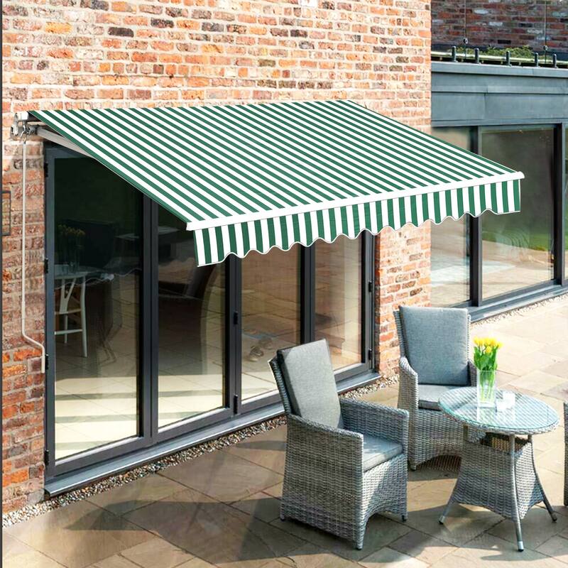 MCombo13x8Feet Manual Retractable Patio Door Window Awning Sunshade Shelter Outdoor Canopy