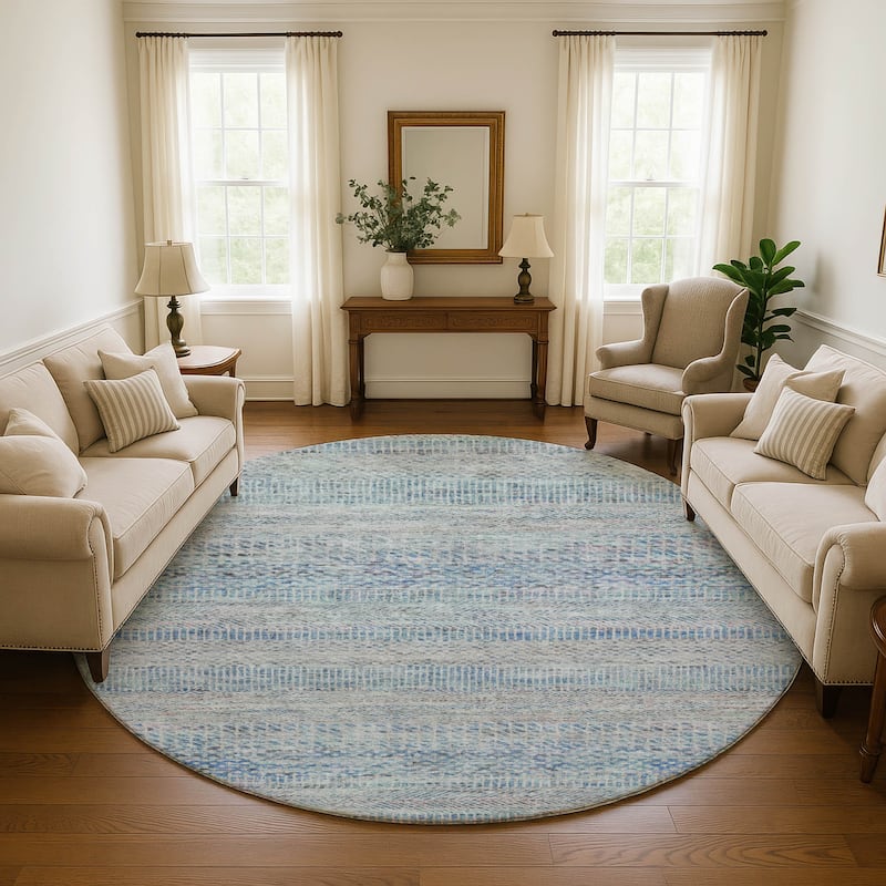 Premium Washable Super Soft Global Ombre Mayfield Rug - Blue - 8' x 8'