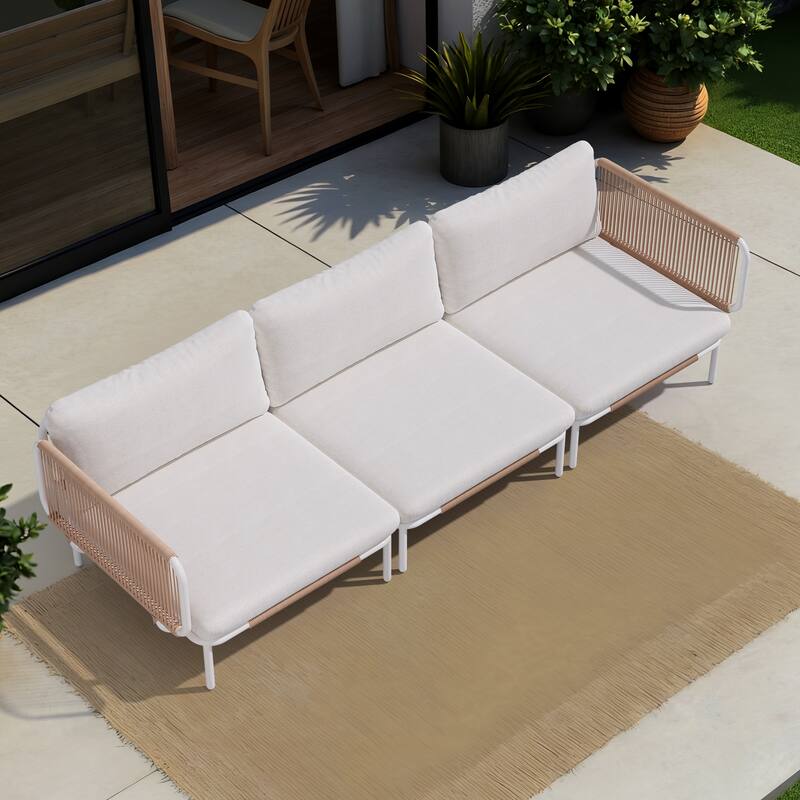 Outdoor Patio Cushion Sectional Sofa Set Furniture DIY Free Combination Set