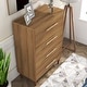 preview thumbnail 3 of 6, Quinset Mid-Century Modern Oak 4-Drawer Wood Vertical Dresser by Furniture of America