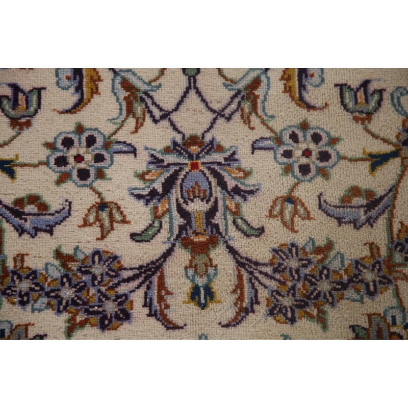 Traditional Kashan Persian Vintage Rug Bedroom Handmade Wool Carpet - 9'9" x 13'5"
