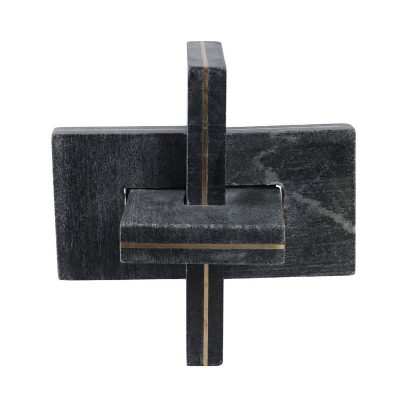 Stone Metal Decorative Object Interlocking Modern Geometric Structure