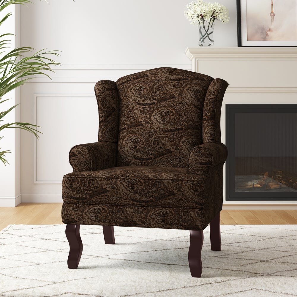 Mid-Century Modern Upholstered Wingback Accent Chair