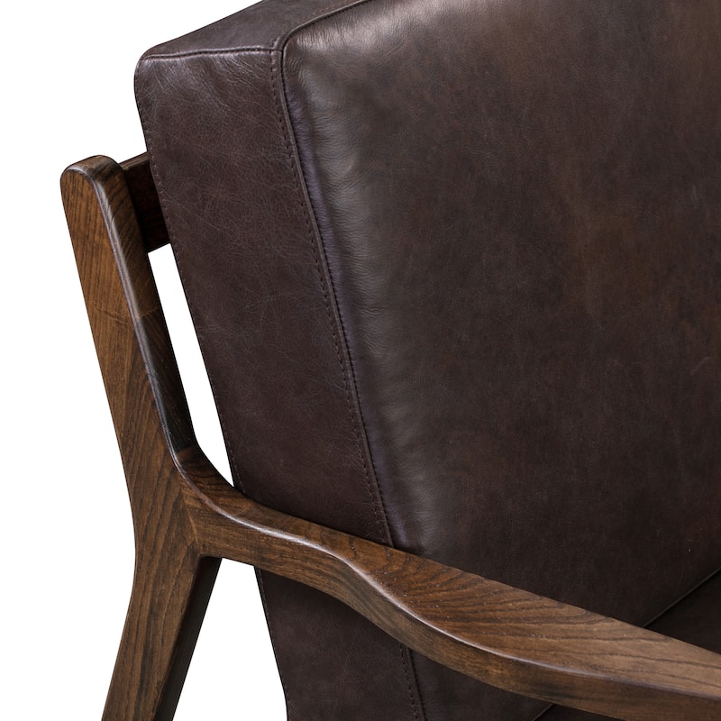 Poly & Bark Verity Leather Lounge Chair - Full Grain Genuine Italian Leather