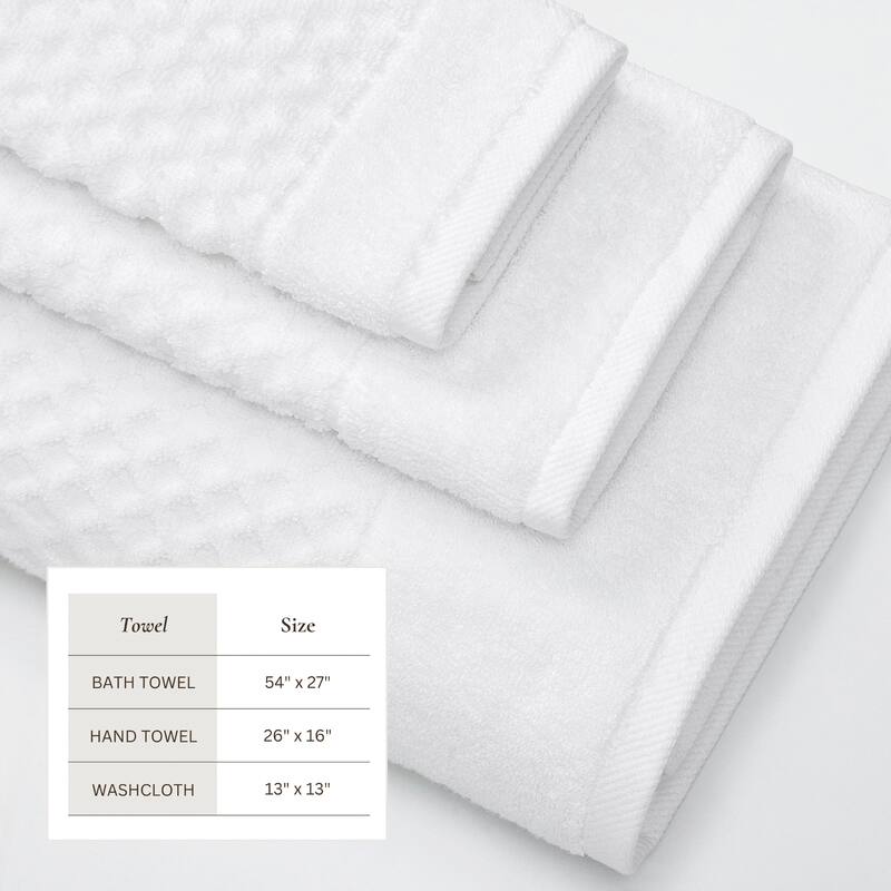 Linery & Co. Cotton Diamond Waffle Texture Bath Towels