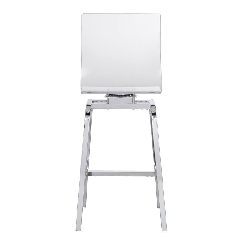 Miles Acrylic Swivel High Back Bar Stools (Set of 2) by iNSPIRE Q Bold