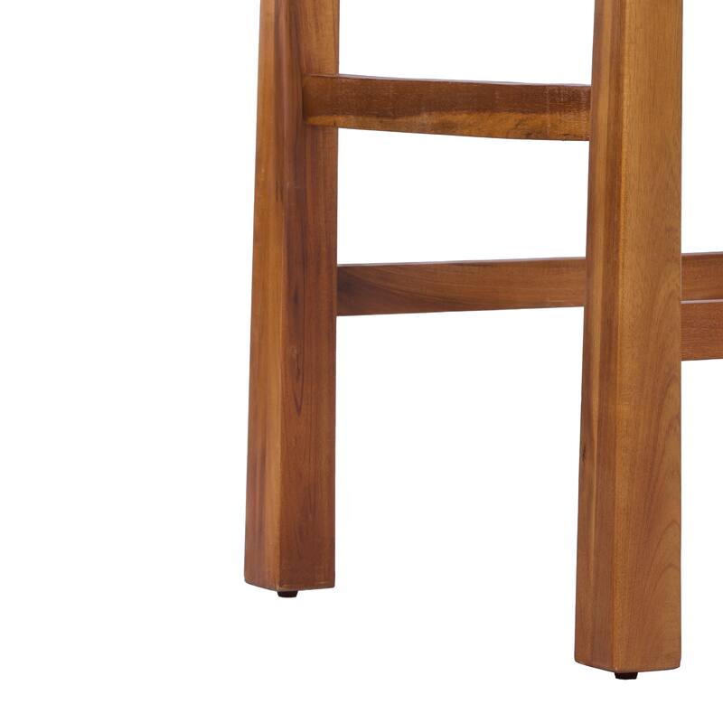 Christopher Knight Home - Modern Acacia Wood Outdoor Bar Stools with Teak Finish and Wicker Back Patio Chairs