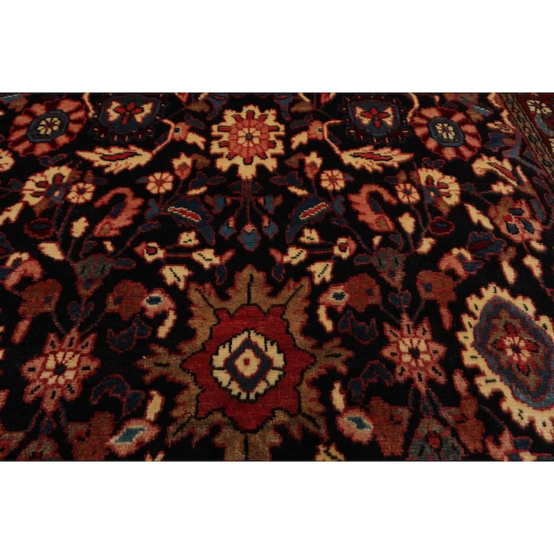 5'3''x11'5'' Hand Knotted Wool Midnight Blue Malayer Traditional Rug - 5' 3'' x 11' 5''