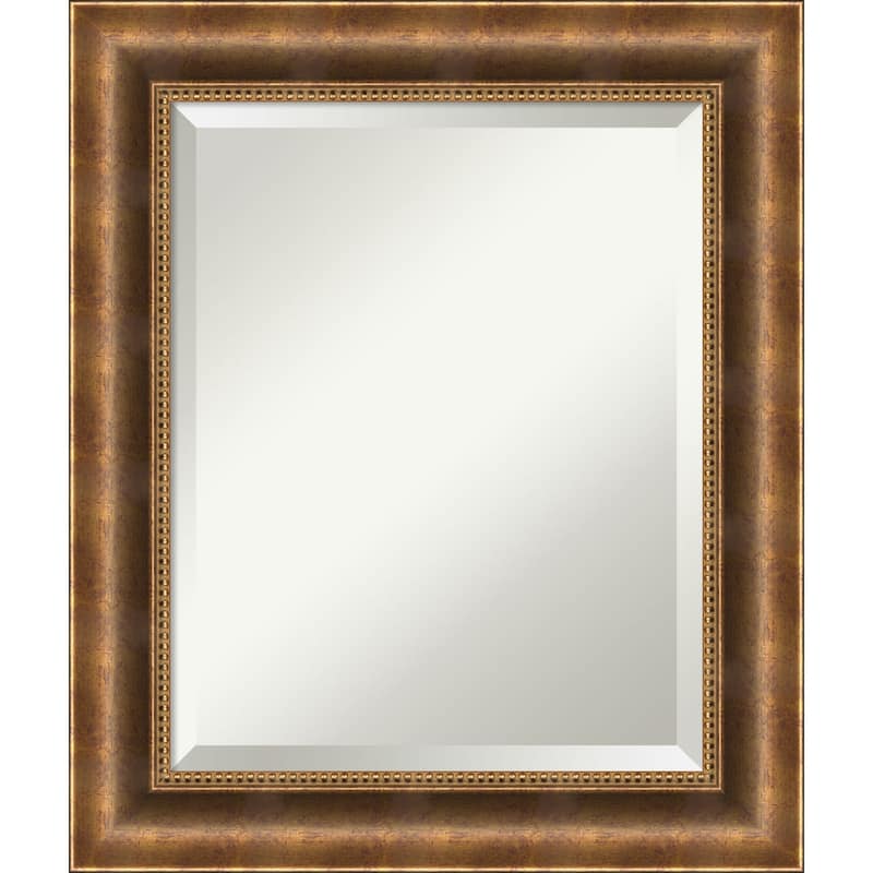 Beveled Wood Bathroom Wall Mirror - Manhattan Bronze Frame