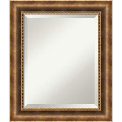 Beveled Wood Bathroom Wall Mirror - Manhattan Bronze Frame